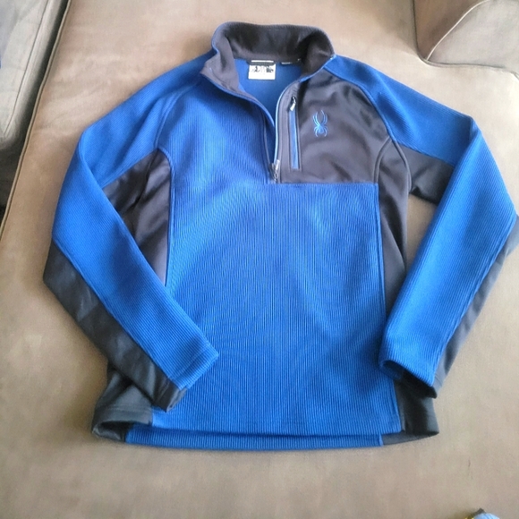 Spyder Other - Spyder Pullover Mens Medium Blue 1/4 Zip Sweater Casual Motorcycle Knit